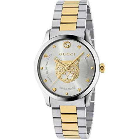 gucci two tone watch men|gucci g timeless feline watch.